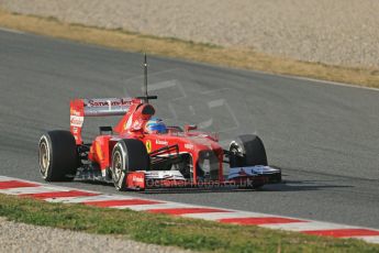 World © Octane Photographic Ltd. Formula 1 Winter testing, Barcelona – Circuit de Catalunya, 3rd March 2013. Ferrari F138 – Fernando Alonso. Digital Ref: 0584lw1d0561