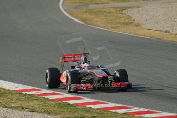 World © Octane Photographic Ltd. Formula 1 Winter testing, Barcelona – Circuit de Catalunya, 3rd March 2013. Vodafone McLaren Mercedes MP4/28. Jenson Button. Digital Ref: 0584lw1d0622