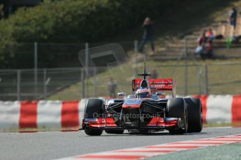 World © Octane Photographic Ltd. Formula 1 Winter testing, Barcelona – Circuit de Catalunya, 3rd March 2013. Vodafone McLaren Mercedes MP4/28. Jenson Button. Digital Ref: 0584lw1d0926