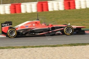World © Octane Photographic Ltd. Formula 1 Winter testing, Barcelona – Circuit de Catalunya, 3rd March 2013. Marussia MR02, Jules Bianchi. Digital Ref: 0584lw7d0999