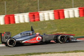 World © Octane Photographic Ltd. Formula 1 Winter testing, Barcelona – Circuit de Catalunya, 3rd March 2013. Vodafone McLaren Mercedes MP4/28. Jenson Button. Digital Ref: 0584lw7d1070