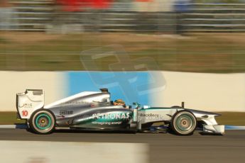 World © Octane Photographic Ltd. Formula 1 Winter testing, Jerez, 8th February 2013. Mercedes AMG Petronas F1 W04, Lewis Hamilton. Digital Ref: 0574cb7d7508