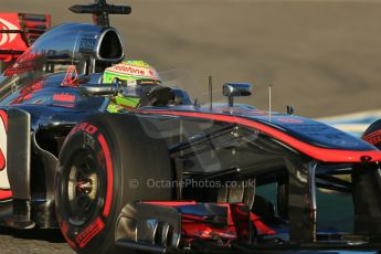 World © Octane Photographic Ltd. Formula 1 Winter testing, Jerez, 8th February 2013. Vodafone McLaren Mercedes MP4/28. Sergio Perez. Digital Ref: 0574lw1d9763