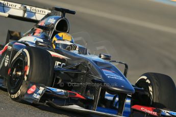 World © Octane Photographic Ltd. Formula 1 Winter testing, Jerez, 8th February 2013. Sauber C32, Esteban Gutierrez. Digital Ref: 0574lw1d9780