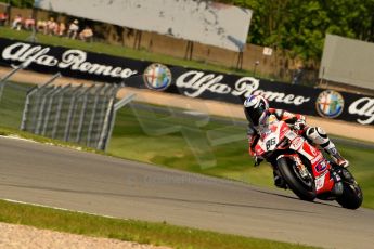 World © Octane Photographic Ltd. World Superbikes (SBK) European GP – Donington Park – Qualifying Practice. Team Ducati Alstare - Ducati 1199 Panigale R – Ayrton Badovini. Saturday 25th May 2013. Digital Ref :