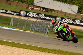 World © Octane Photographic Ltd. World Superbikes (SBK) European GP – Donington Park – Qualifying Practice. Kawasaki Racing Team – Kawasaki ZX-10R – Tom Sykes. Saturday 25th May 2013. Digital Ref :