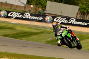 World © Octane Photographic Ltd. World Superbikes (SBK) European GP – Donington Park – Qualifying Practice. Kawasaki Racing Team – Kawasaki ZX-10R – Loris Baz. Saturday 25th May 2013. Digital Ref :