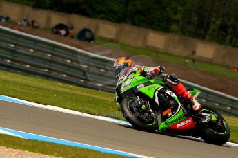 World © Octane Photographic Ltd. World Superbikes (SBK) European GP – Donington Park – Qualifying Practice. Kawasaki Racing Team – Kawasaki ZX-10R – Loris Baz. Saturday 25th May 2013. Digital Ref :