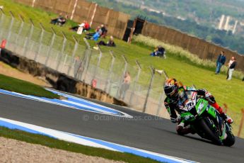 World © Octane Photographic Ltd. World Superbikes (SBK) European GP – Donington Park – Qualifying Practice. Kawasaki Racing Team – Kawasaki ZX-10R – Loris Baz. Saturday 25th May 2013. Digital Ref :