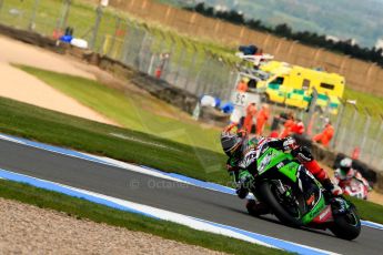 World © Octane Photographic Ltd. World Superbikes (SBK) European GP – Donington Park – Qualifying Practice. Kawasaki Racing Team – Kawasaki ZX-10R – Loris Baz. Saturday 25th May 2013. Digital Ref :