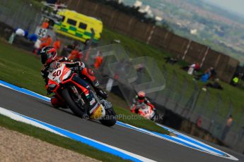 World © Octane Photographic Ltd. World Superbikes (SBK) European GP – Donington Park – Qualifying Practice. Aprilia Racing Team – Aprilia RSV4 Factory – Sylvain Guintoli and Red Devils Roma – Aprilia RSV4 Factory – Michel Fabrizio. . Saturday 25th May 2013. Digital Ref :