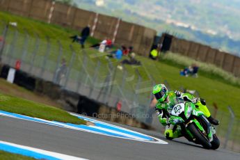 World © Octane Photographic Ltd. World Superbikes (SBK) European GP – Donington Park – Qualifying Practice. Team Pedercini - Kawasaki ZX-10R – Federico Sandi. Saturday 25th May 2013. Digital Ref :