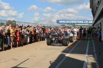 World © Octane Photographic Ltd. Formula 1 - Young Driver Test - Silverstone. Friday 19th July 2013. Day 3. Infiniti Red Bull Racing RB9 Show car with fans. Digital Ref : 0755lw1d0255