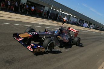 World © Octane Photographic Ltd. Formula 1 - Young Driver Test - Silverstone. Friday 19th July 2013. Day 3. Scuderia Toro Rosso STR8 – Jean Eric Vergne. Digital Ref :  0755lw1d49921