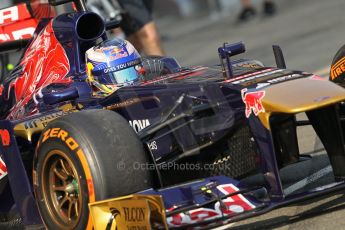 World © Octane Photographic Ltd. Formula 1 - Young Driver Test - Silverstone. Thursday 18th July 2013. Day 2. Scuderia Toro Rosso STR8 - Daniel Ricciardo. Digital Ref : 0753lw1d6145