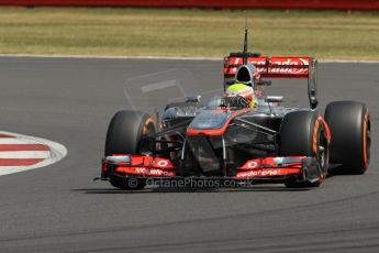 World © Octane Photographic Ltd. Formula 1 - Young Driver Test - Silverstone. Thursday 18th July 2013. Day 2. Vodafone McLaren Mercedes MP4/28 - Oliver Turvey. Digital Ref : 0753lw1d6289