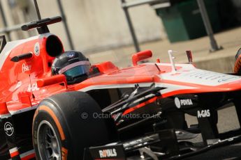 World © Octane Photographic Ltd. Formula 1 - Young Driver Test - Silverstone. Thursday 18th July 2013. Day 2. Marussia F1 Team MR02 - Rodolfo Gonzalez. Digital Ref : 0753lw1d6503