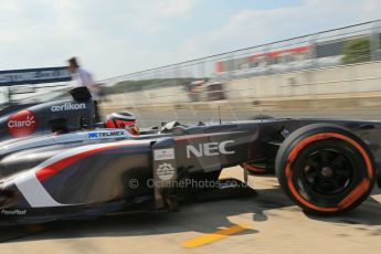 World © Octane Photographic Ltd. Formula 1 - Young Driver Test - Silverstone. Thursday 18th July 2013. Day 2. Sauber C32 - Nico Hülkenberg. Digital Ref : 0753lw1d9696