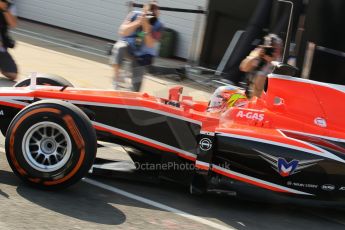 World © Octane Photographic Ltd. Formula 1 - Young Driver Test - Silverstone. Wednesday 17th July 2013. Day 1. Marussia F1 Team MR02 - Tio Ellinas. Digital Ref : 0752lw1d5804