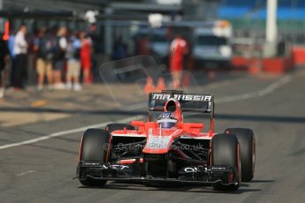 World © Octane Photographic Ltd. Formula 1 - Young Driver Test - Silverstone. Wednesday 17th July 2013. Day 1. Marussia F1 Team MR02 - Tio Ellinas. Digital Ref : 0752lw1d8533