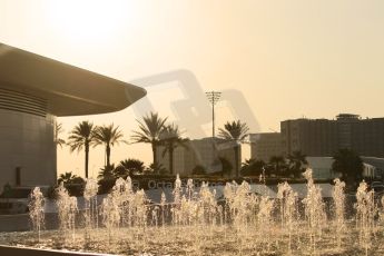 World © Octane Photographic Ltd. Friday 21st November 2014. Abu Dhabi Grand Prix - Yas Marina Circuit - Formula 1 Practice 2. Fountains at Yas Viceroy hotel. Digital Ref: 1161CB1D6581