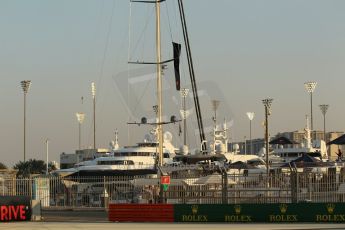 World © Octane Photographic Ltd. Friday 21st November 2014. Abu Dhabi Grand Prix - Yas Marina Circuit - Formula 1 Practice 2. Yachts. Digital Ref: 1161CB1D6584
