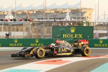 World © Octane Photographic Ltd. Friday 21st November 2014. Abu Dhabi Grand Prix - Yas Marina Circuit - Formula 1 Practice 2. Lotus F1 Team E22  – Romain Grosjean. Digital Ref: 1161CB1D6636