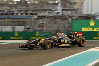 World © Octane Photographic Ltd. Friday 21st November 2014. Abu Dhabi Grand Prix - Yas Marina Circuit - Formula 1 Practice 2. Lotus F1 Team E22 – Pastor Maldonado. Digital Ref: 1161CB1D7151