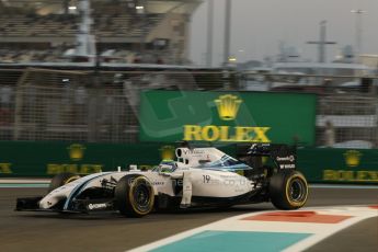 World © Octane Photographic Ltd. Friday 21st November 2014. Abu Dhabi Grand Prix - Yas Marina Circuit - Formula 1 Practice 2. Williams Martini Racing FW36 – Felipe Massa. Digital Ref: 1161CB1D7155