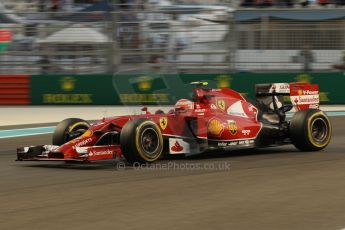 World © Octane Photographic Ltd. Friday 21st November 2014. Abu Dhabi Grand Prix - Yas Marina Circuit - Formula 1 Practice 2. Scuderia Ferrari F14T – Kimi Raikkonen. Digital Ref: 1161CB1D7161