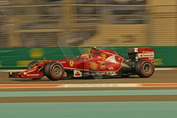 World © Octane Photographic Ltd. Friday 21st November 2014. Abu Dhabi Grand Prix - Yas Marina Circuit - Formula 1 Practice 2. Scuderia Ferrari F14T – Kimi Raikkonen. Digital Ref: 1161CB1D7213