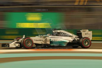 World © Octane Photographic Ltd. Friday 21st November 2014. Abu Dhabi Grand Prix - Yas Marina Circuit - Formula 1 Practice 2. Mercedes AMG Petronas F1 W05 – Lewis Hamilton. Digital Ref: 1161CB1D7244