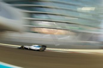 World © Octane Photographic Ltd. Friday 21st November 2014. Abu Dhabi Grand Prix - Yas Marina Circuit - Formula 1 Practice 2. Williams Martini Racing FW36 – Valtteri Bottas. Digital Ref: 1161CB7D8056