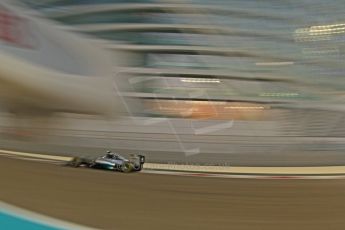 World © Octane Photographic Ltd. Friday 21st November 2014. Abu Dhabi Grand Prix - Yas Marina Circuit - Formula 1 Practice 2. Mercedes AMG Petronas F1 W05 - Nico Rosberg. Digital Ref: 1161CB7D8057
