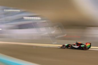 World © Octane Photographic Ltd. Friday 21st November 2014. Abu Dhabi Grand Prix - Yas Marina Circuit - Formula 1 Practice 2. Sahara Force India VJM07 – Nico Hulkenburg. Digital Ref : 1161CB7D8109