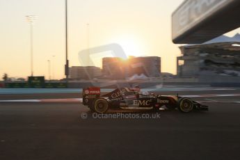 World © Octane Photographic Ltd. Friday 21st November 2014. Abu Dhabi Grand Prix - Yas Marina Circuit - Formula 1 Practice 2. Lotus F1 Team E22 – Romain Grosjean. Digital Ref: 1161LB1D4623