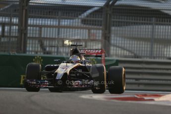 World © Octane Photographic Ltd. Friday 21st November 2014. Abu Dhabi Grand Prix - Yas Marina Circuit - Formula 1 Practice 2. Scuderia Toro Rosso STR9 – Jean-Eric Vergne. Digital Ref: 1161LB1D4703