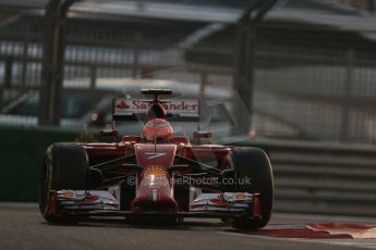 World © Octane Photographic Ltd. Friday 21st November 2014. Abu Dhabi Grand Prix - Yas Marina Circuit - Formula 1 Practice 2. Scuderia Ferrari F14T – Kimi Raikkonen. Digital Ref: 1161LB1D4718