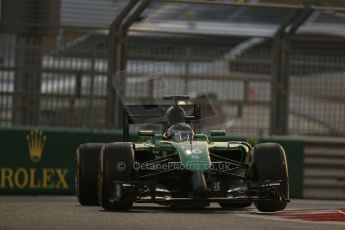World © Octane Photographic Ltd. Friday 21st November 2014. Abu Dhabi Grand Prix - Yas Marina Circuit - Formula 1 Practice 2. Caterham F1 Team CT05 – Kamui Kobayashi. Digital Ref: 1161LB1D4758