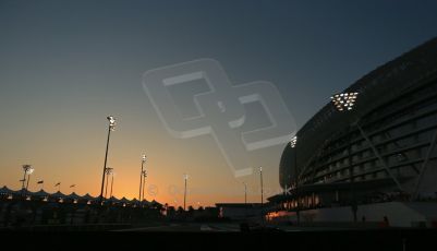 World © Octane Photographic Ltd. Friday 21st November 2014. Abu Dhabi Grand Prix - Yas Marina Circuit - Formula 1 Practice 2. Yas Marina circuit at sunset. Digital Ref: 1161LB1D4774