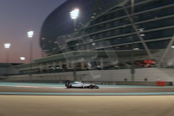 World © Octane Photographic Ltd. Friday 21st November 2014. Abu Dhabi Grand Prix - Yas Marina Circuit - Formula 1 Practice 2. Williams Martini Racing FW36 – Valtteri Bottas. Digital Ref: 1161LB1D5156