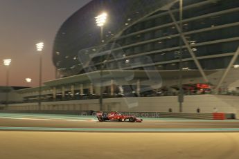 World © Octane Photographic Ltd. Friday 21st November 2014. Abu Dhabi Grand Prix - Yas Marina Circuit - Formula 1 Practice 2. Scuderia Ferrari F14T – Kimi Raikkonen. Digital Ref: 1161LB1D5171