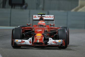 World © Octane Photographic Ltd. Friday 21st November 2014. Abu Dhabi Grand Prix - Yas Marina Circuit - Formula 1 Practice 2. Scuderia Ferrari F14T – Kimi Raikkonen. Digital Ref: 1161LB1D5438
