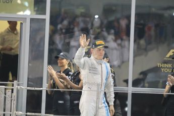 World © Octane Photographic Ltd. Sunday 23rd November 2014. Abu Dhabi Grand Prix - Yas Marina Circuit - Formula 1 Podium. Williams Racing - Valtteri Bottas (3rd). Digital Ref: 1173CB1D0679