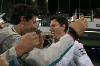 World © Octane Photographic Ltd. Sunday 23rd November 2014. Abu Dhabi Grand Prix - Yas Marina Circuit - Formula 1 Podium. Mercedes AMG Petronas – Toto Wolff. Digital Ref: 1173LB1D7526