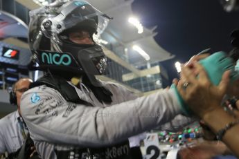 World © Octane Photographic Ltd. Sunday 23rd November 2014. Abu Dhabi Grand Prix - Yas Marina Circuit - Formula 1 Podium. Mercedes AMG Petronas – Nico Rosberg. Digital Ref: 1173LB1D7653
