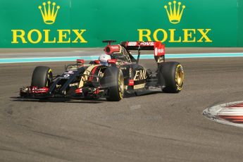 World © Octane Photographic Ltd. Saturday 22nd November 2014. Abu Dhabi Grand Prix - Yas Marina Circuit - Formula 1 Practice 3. Lotus F1 Team E22 – Romain Grosjean. Digital Ref: 1165CB1D7881