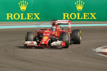 World © Octane Photographic Ltd. Saturday 22nd November 2014. Abu Dhabi Grand Prix - Yas Marina Circuit - Formula 1 Practice 3. Scuderia Ferrari F14T - Fernando Alonso. Digital Ref: 1165CB1D7885