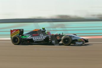 World © Octane Photographic Ltd. Saturday 22nd November 2014. Abu Dhabi Grand Prix - Formula 1 Practice 3. Sahara Force India VJM07 – Sergio Perez. Digital Ref: 1165CB1D8002