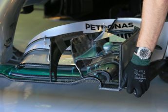 World © Octane Photographic Ltd. Saturday 22nd November 2014. Abu Dhabi Grand Prix - Yas Marina Circuit - Formula 1 Practice 3. Mercedes AMG Petronas F1 W05 front wing. Digital Ref: 1165LB1D0362
